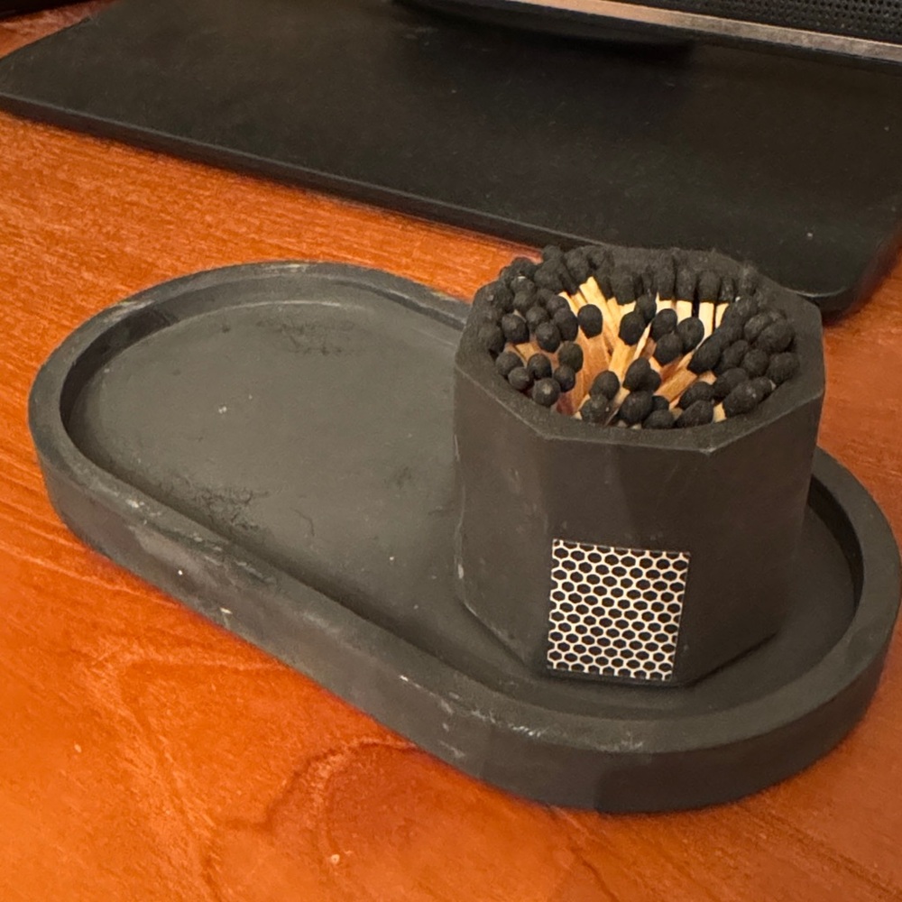 Black Match Holder with Tray